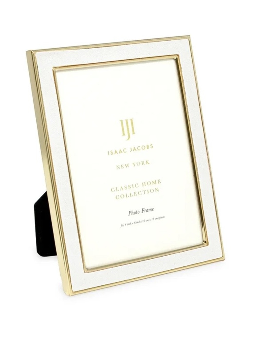 Issac Jacobs White and Gold Classic Photo Frame 4x6